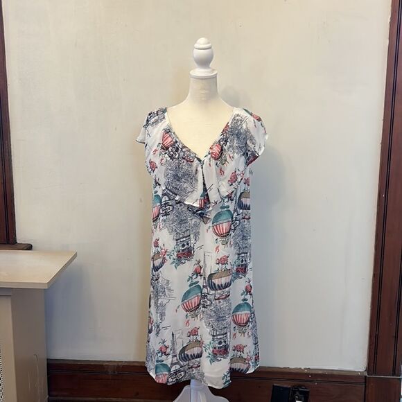 maison Jules Paris print collared dress Size L - Picture 2 of 8